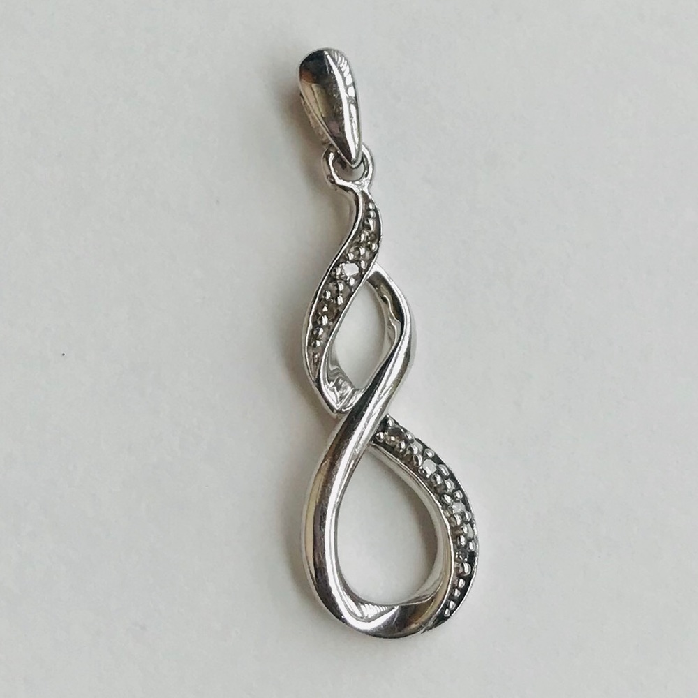 Sterling diamond infinity pendant